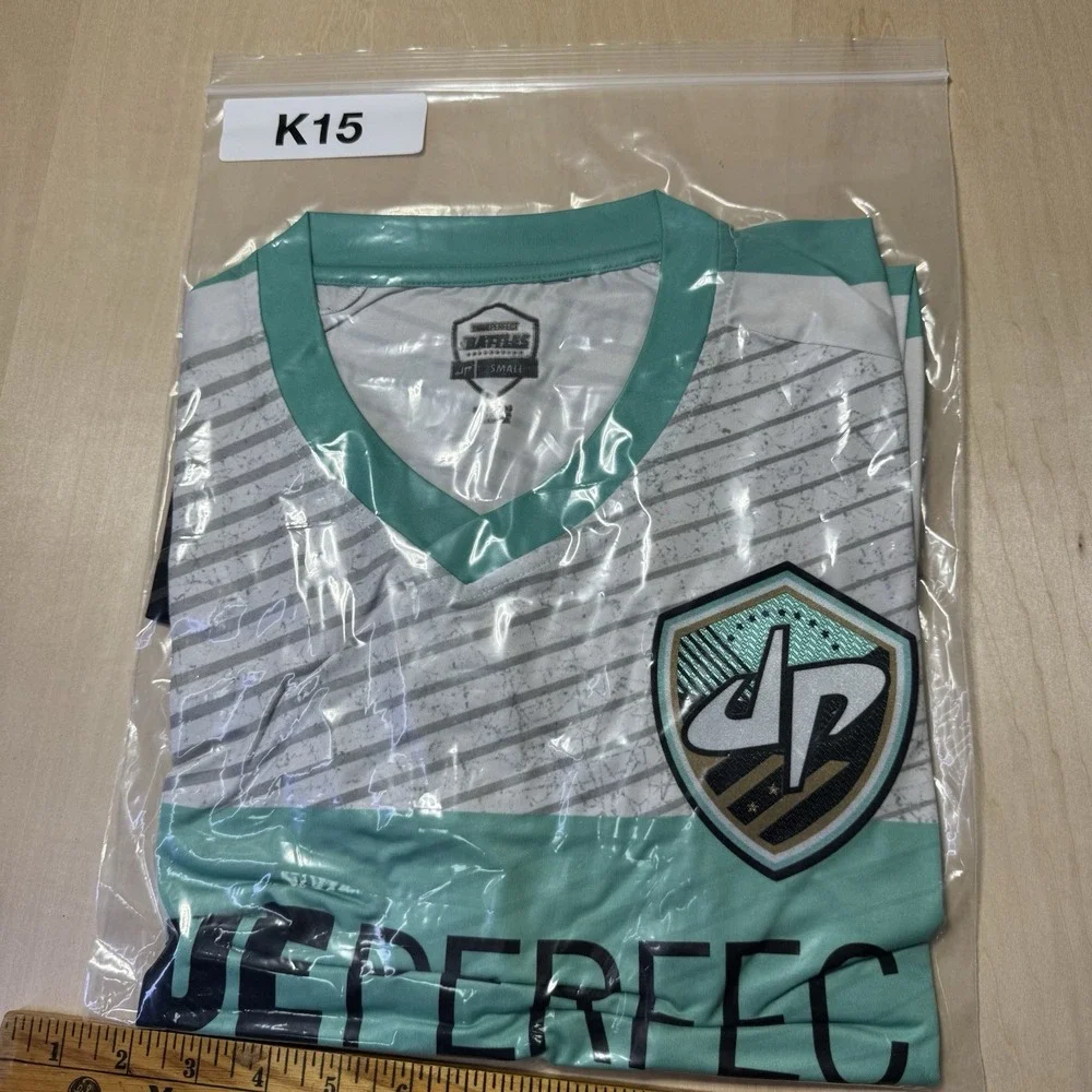 Dude Perfect Battles Soccer Jersey Shirt Size Mens Small Reflective Short Sleeve